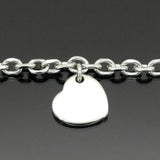 Heart Charm Stainless Steel Anklets 9-11 Inches
