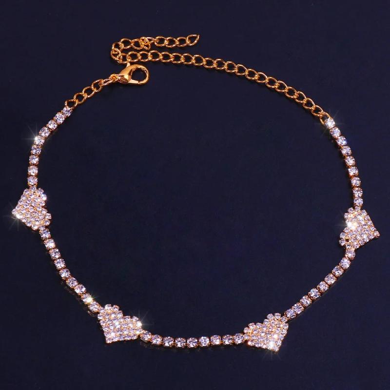Crystal Heart Barefoot Sandals Anklet for Women