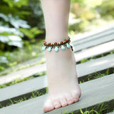 Vintage Blue Beaded Anklets with Brass Bell Ethnic Anklets