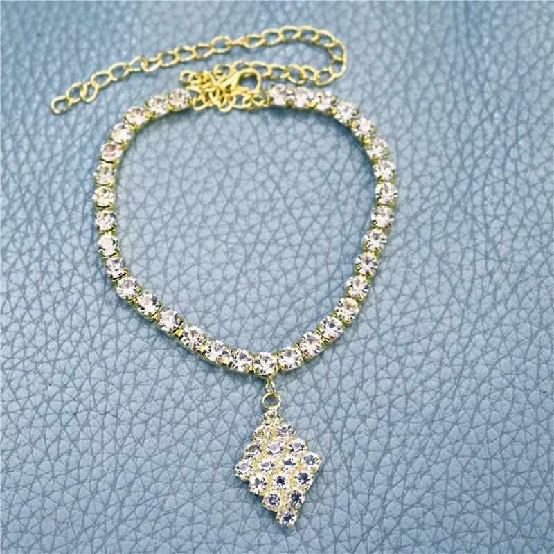 Geometric Crystal Anklets for High Heels - Sexy and Delicate Jewelry