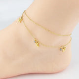 Hot Summer Double Layer Chain Hanging Roman Numerals Anklets
