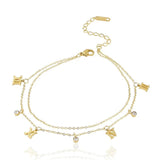 Hot Summer Double Layer Chain Hanging Roman Numerals Anklets