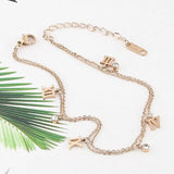 Hot Summer Double Layer Chain Hanging Roman Numerals Anklets