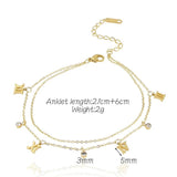 Hot Summer Double Layer Chain Hanging Roman Numerals Anklets