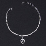 Crystal Butterfly Charm Anklet Palm Leaves Foot Bracelet