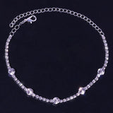 Crystal Ankle Bracelet Round Pendant Sandal Anklet