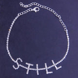 Charm Anklets for Women CZ Letter Ankle Bracelets