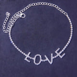 Crystal Love Anklets for Women Letter Plated Pulseira Boho Beach Jewelry