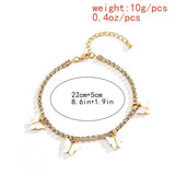 Retro Punk Rhinestone Butterfly Anklet Women's Jewelry