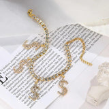 Boho Style Crystal Dollar Pattern Anklet Foot Chain Ankle Bracelet for Women