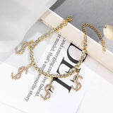 Boho Style Crystal Dollar Pattern Anklet Foot Chain Ankle Bracelet for Women
