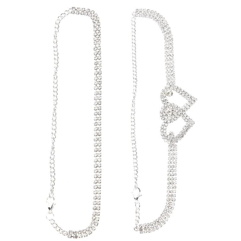 Women's Heart Rhinestone Anklet Metal Ankle Bracelets