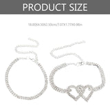 Women's Heart Rhinestone Anklet Metal Ankle Bracelets