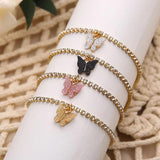 4 Pcs Butterfly Anklet Women Jewelry Crystal Foot Chain Girls Beach Tobilleras