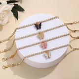 4 Pcs Butterfly Anklet Women Jewelry Crystal Foot Chain Girls Beach Tobilleras