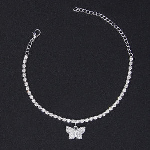 Olive Leaf Anklet Butterfly Charm Bracelet Bohemian Beach Foot Jewelry