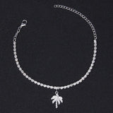 Olive Leaf Anklet Butterfly Charm Bracelet Bohemian Beach Foot Jewelry