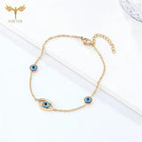 Evil Eye Resin Beads Foot Bracelet Stainless Steel Chain Ankle Accessory