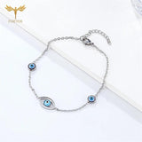 Evil Eye Resin Beads Foot Bracelet Stainless Steel Chain Ankle Accessory