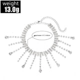 Boho Anklet Foot Chain Summer Bracelet Tassel Crystal Pendant Charm Anklet