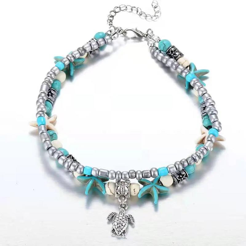 Women's Beach Conch Sea Star Anklet