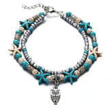 Women's Beach Conch Sea Star Anklet