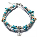 Women's Beach Conch Sea Star Anklet