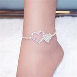 Zircon Heart Anklet Summer Beach Jewelry