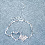 Zircon Heart Anklet Summer Beach Jewelry