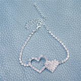 Zircon Heart Anklet Summer Beach Jewelry