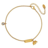 Small Elephant Zircon Anklet for Women Charm Anklet Animal Jewelry