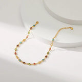 Copper Plated 18K Mixed Square Zircon Leg Chain Bohemian Feet