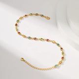 Copper Plated 18K Mixed Square Zircon Leg Chain Bohemian Feet