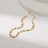 Copper Plated 18K Mixed Square Zircon Leg Chain Bohemian Feet