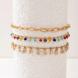 Colorful Bead Tassel Multilayer Anklet for Women