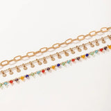 Colorful Bead Tassel Multilayer Anklet for Women