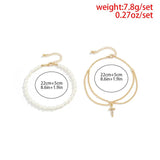 Boho Pearl Beaded Summer Anklet Women Metal Crystal Sword Pendant Beach Anklets