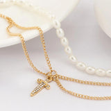 Boho Pearl Beaded Summer Anklet Women Metal Crystal Sword Pendant Beach Anklets