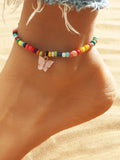 Bohemian Folk Acrylic Beaded Butterfly Anklet