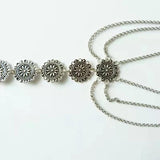 Retro Carved Flower Alloy Anklet for Women