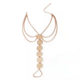 Retro Carved Flower Alloy Anklet for Women