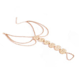 Retro Carved Flower Alloy Anklet for Women