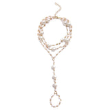 Bridal Pearls Anklets Beach Wedding Barefoot Sandal Leg Foot Bracelets Set