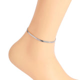 Women's Stainless Steel Blade Chain Anklet with Extender Chain