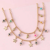Luminous Star Bead Pendant Anklet for Girls Teens, 2Pcs/set