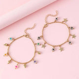 Luminous Star Bead Pendant Anklet for Girls Teens, 2Pcs/set