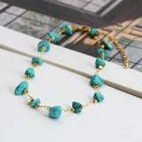 Bohemian Turquoise Anklets for Women Stone Chain Foot Ankle Bracelet Jewelry
