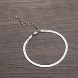 Stainless Steel Anklet with Extender Chain - Women's Jewelry