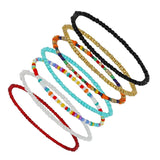 7 Pcs Bead Anklet Set Women's Bracelet Foot Chains Resin Beads Heishi Bracelets