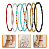 7 Pcs Bead Anklet Set Women's Bracelet Foot Chains Resin Beads Heishi Bracelets